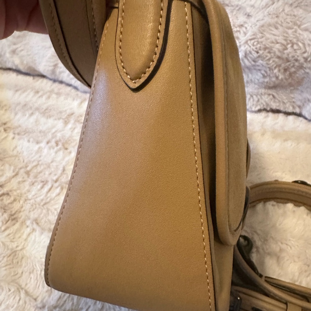 Coach Soft Tabby Suede and Leather Shoulder Bag in Tan with Black Hardware - Picture 6 of 14